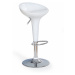HALMAR H-17 barová stolička biely lesk / chróm