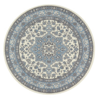 Kruhový koberec Mirkan 104442 Cream/Skyblue - 160x160 (průměr) kruh cm Nouristan - Hanse Home ko