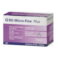 BD MICRO FINE PLUS inzulínové ihly do aplikátorov inzulínu 31G (0,25 x 5 mm) 100 ks