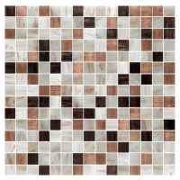 Sklenená mozaika Premium Mosaic hnědá 33x33 cm lesk MOSJ20MIXBR