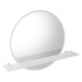 SAPHO - VISO guľaté zrkadlo s LED osvetlením a policou, ø 70cm, biela mat VS070-01
