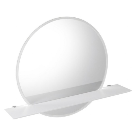 SAPHO - VISO guľaté zrkadlo s LED osvetlením a policou, ø 70cm, biela mat VS070-01
