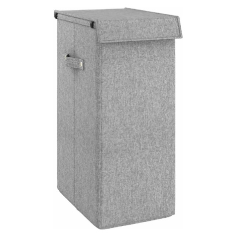 vidaXL Skladací kôš na bielizeň sivá 26x34,5x59,5 cm umelý ľan látka