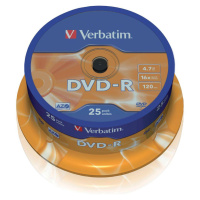 43522P DVD-R 16x 25ks cake VERBATIM