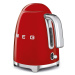 Smeg KLF03RDEU rýchlovarná kanvica, 1, 7 l (7 šálok), 2400 W, štýl 50. rokov, červená