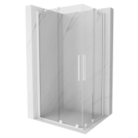 MEXEN/S - Velar Duo štvorcový sprchovací kút 100 x 90, transparent, biela 871-100-090-02-20