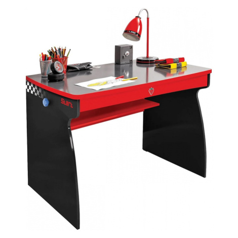 Detský písací stôl rally - červená/čierna