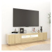 vidaXL TV skrinka s LED svetlami dub sonoma 180x35x40 cm