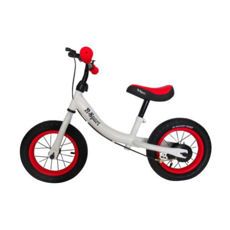 mamido  Detský bežiaci bicykel R3 R-Sport 12" v červeno-bielej farbe s brzdou a zvončekom