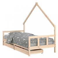 Detská domčeková posteľ so šuplíkmi Dekorhome 80 x 200 cm,Detská domčeková posteľ so šuplíkmi De