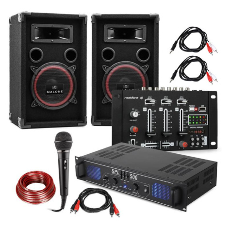 Electronic-Star DJ-14 USB, DJ PA set, PA zosilňovač, USB mixér, 2 x reproduktor, karaoke mikrofó