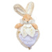 Plyšový zajačik na maznanie Lapin de Sucre Doudou et Compagnie biely 24 cm v darčekovom balení o