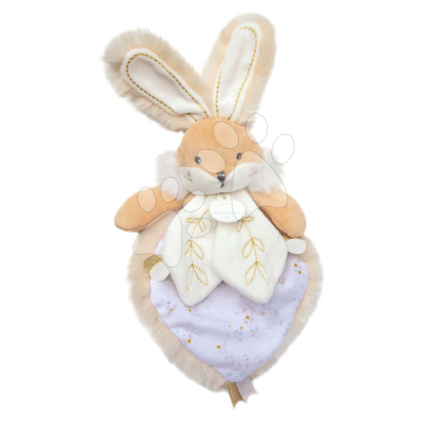 Plyšový zajačik na maznanie Lapin de Sucre Doudou et Compagnie biely 24 cm v darčekovom balení o