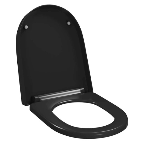 vidaXL WC sedadlo, pomalé sklápanie, rýchloupínacie, čierne