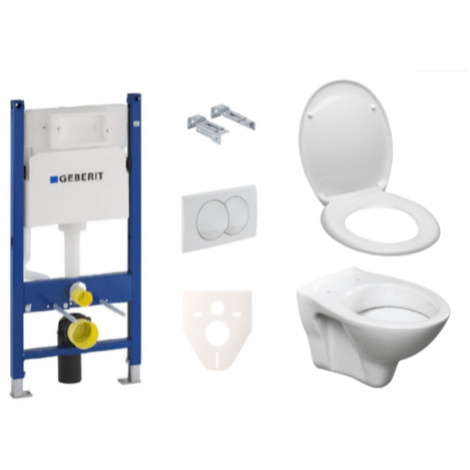 Závesný set WC Ceramia S-Line + modul Geberit Duofix s tlačidlom Delta 20 biele SIKOGES5D0