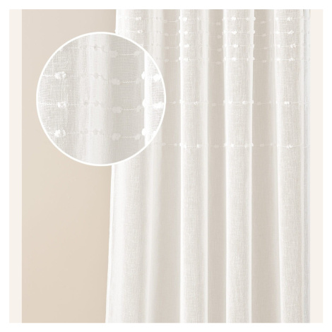 Moderná krémová záclona Marisa so striebornými priechodkami 140 x 250 cm