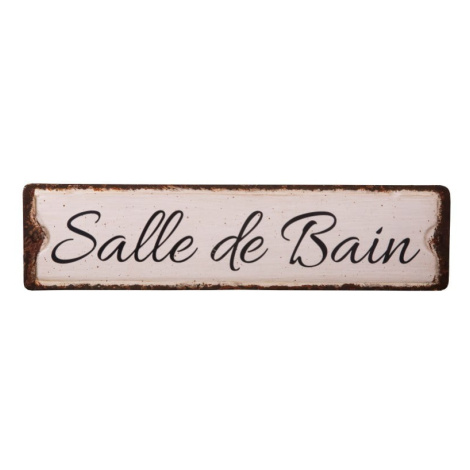 Kovová ceduľa 40x10 cm Salle De Bain – Antic Line