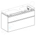 GEBERIT - Smyle Square Umývadlová skrinka, 1184x470x617 mm, 2 zásuvky, lesklá biela/matná biela 