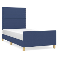 vidaXL Rám postele bez matraca Modrá 90x200 cm Látka