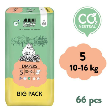 Muumi Baby 5 Maxi+ 10-16 kg (66 ks), eko plienky