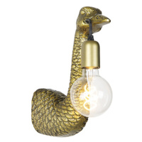 Vintage nástenné svietidlo mosadz - vták ťava