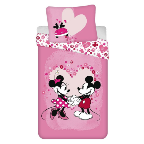Jerry Fabrics Detské obliečky Mickey and Minnie "Love" micro, 140 x 200 cm, 70 x 90 cm