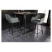 LuxD Dizajnová barová stolička Laney sivo-zelený zamat