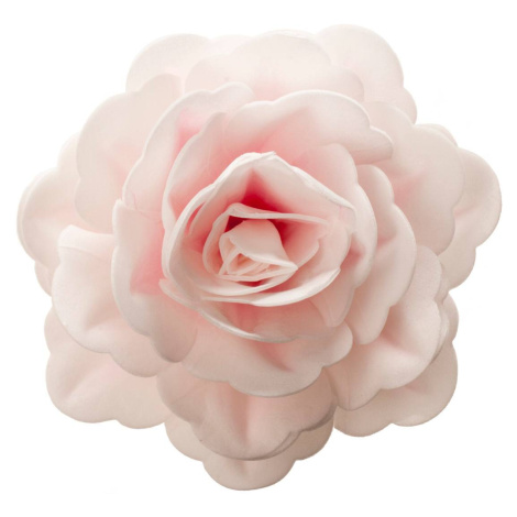 Jedlý cukrový obří květ růže bílo růžová z jedlého papíru 12,5cm - Dekora - Dekora