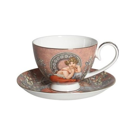 Home Elements Porcelánová šálka 270 ml s tanierikom, Mucha tmavá