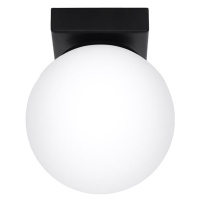 Čierne stropné svietidlo so skleneným tienidlom ø 12 cm Umerta – Nice Lamps