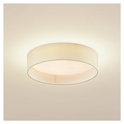 Lindby LED stropné svietidlo Eilif, látka, biela, Ø 40 cm, CCT