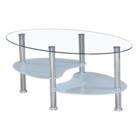 Konferenčný stolík, oceľ / číre sklo / mliečne sklá, wave new