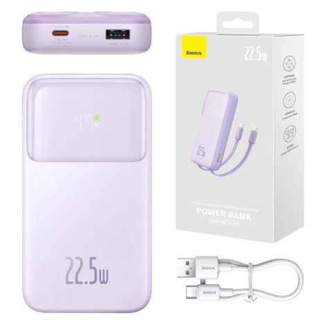 Nabíjačka Powerbank Baseus Comet with USB to USB-C cable, 10000mAh, 22.5W (purple)