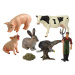 mamido Veľká sada postáv: dedina, farma, 11 kusov, krava, prasa, králik