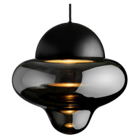 LED závesné svietidlo Nutty XL, dymová sivá / čierna, Ø 30 cm