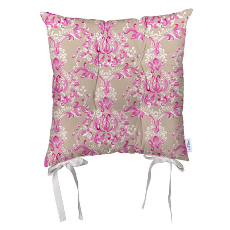 Béžovo-ružový sedák z mikrovlákna Mike & Co. NEW YORK Butterflies, 36 x 36 cm