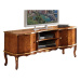 Estila Luxusný rustikálny drevený TV stolík Clasica z masívu s poličkami a dvierkami s dekoratív