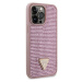 Guess Rhinestones Triangle Metal Logo Kryt pre iPhone 14 Pro Max Pink