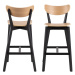 Barové stoličky v čierno-prírodnom farebnom prevedení z kaučukového dreva v súprave 2 ks 105 cm 