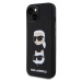 Karl Lagerfeld Liquid Silicone Karl and Choupette Heads Zadný Kryt pre iPhone 15 Black