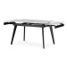 AUTRONIC HT-405M WT Jedálenský stôl 120+30+30x80 cm, keramická doska sivý mramor, kov, čierny ma