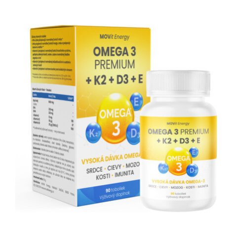 MOVIT Omega 3 + K2 + D3 + E premium 90 kapsúl