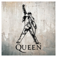 Drevený obraz Queen - Freddie Mercury, Čierna
