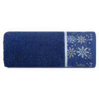 Bavlnený modrý uterák s vianočnou vyšívkou Šírka: 50 cm | Dĺžka: 90 cm