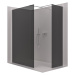 Cerano Onyx, sprchová zástena Walk-in, hranatá vzpera - chróm, ryhované sklo - 110x100 cm, CER-C