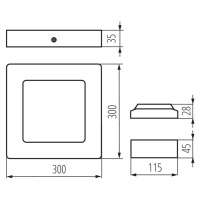 KANTI V2LED 24W-NW-W   Prisadené svietidlo LED