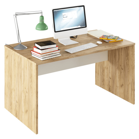 PC stôl, dub artisan/biela, RIOMA TYP 11 Tempo Kondela