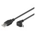 Kábel USB PREMIUMCORD 2.0 Spojovací uhol A-Micro B 90 stupňov 1.8 m (čierna)