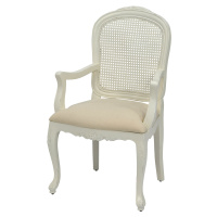 Estila Provensálska masívna stolička Preciosa v smotanovo bielej farbe s krémovým čalúnením so z