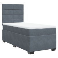 vidaXL Posteľný rám boxspring s matracom tmavosivý 80x200 cm zamat